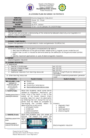 Lesson plan reproductive system (2024 01 02 07 56 35 UTC) - Date: April ...