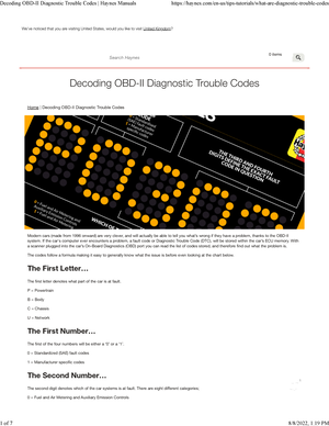 Decoding OBD-II Diagnostic Trouble Codes - Haynes Manuals