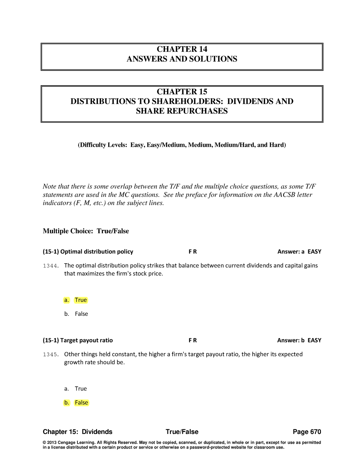 FM 13th Edition Distribution To Shareholders TB - Chapter 15: Dividends ...