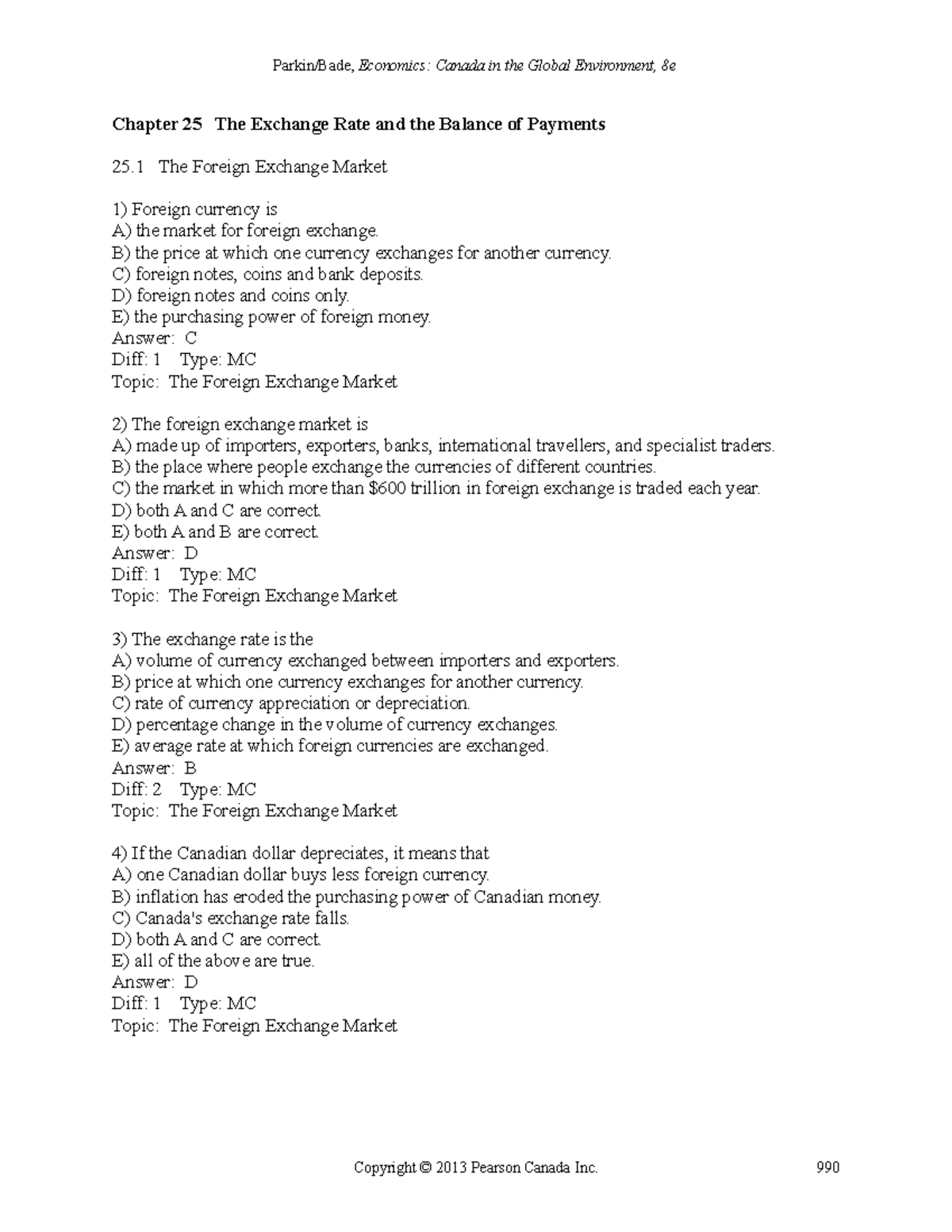 Ch25 - Test Bank - Chapter 25 The Exchange Rate and the Balance of ...
