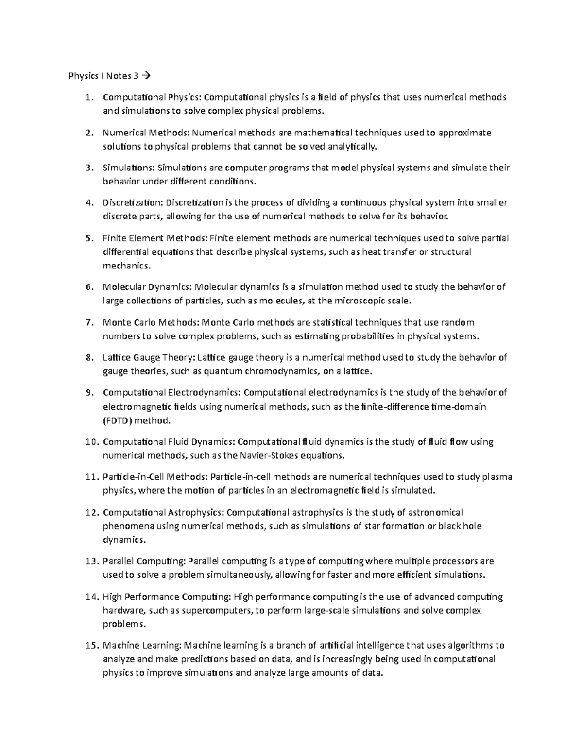 Phy Notes 3 - Physics I Notes 3 Computational Physics: Computational ...