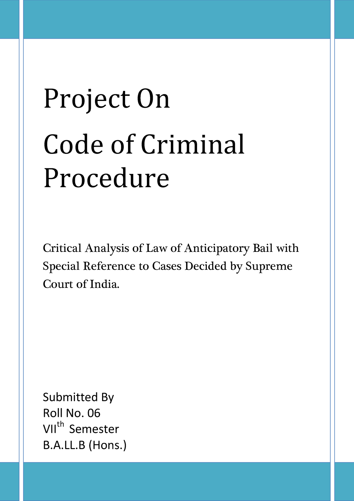 research paper on bail in india