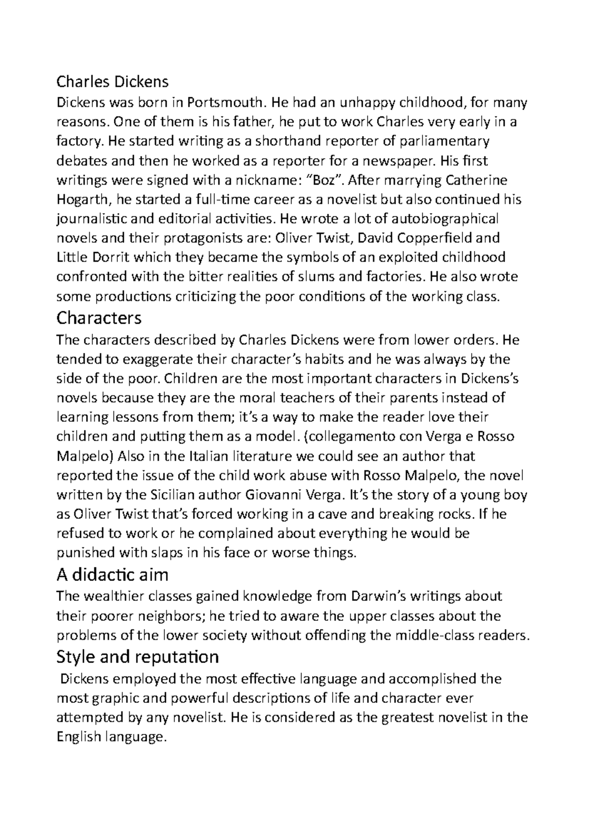 Charles Dickens - Charles Dickens Dickens was born in Portsmouth. He ...