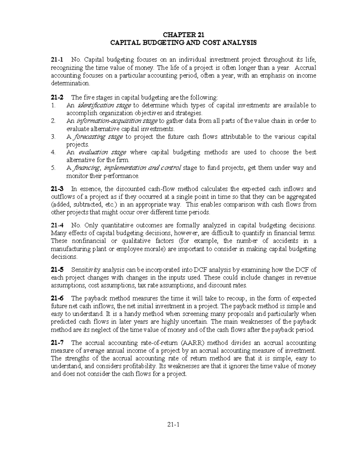 Solution Manual Cost Accounting A Managerial Emphasis13eby Horngren