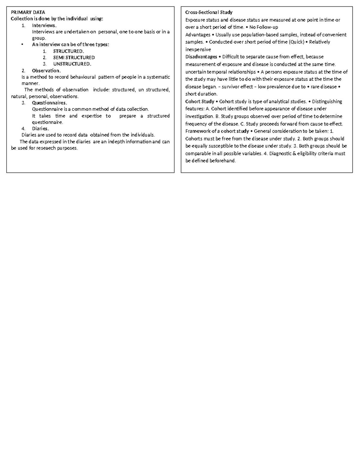 Doc1 - PRIMARY DATA Collection is done by the individual using: 1 ...