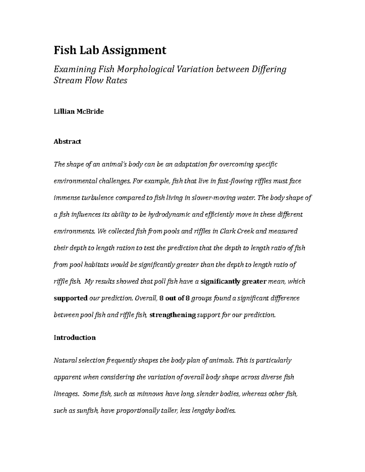 Fish Lab Assignment 13 wrksht Fish Lab Assignment Examining Fish