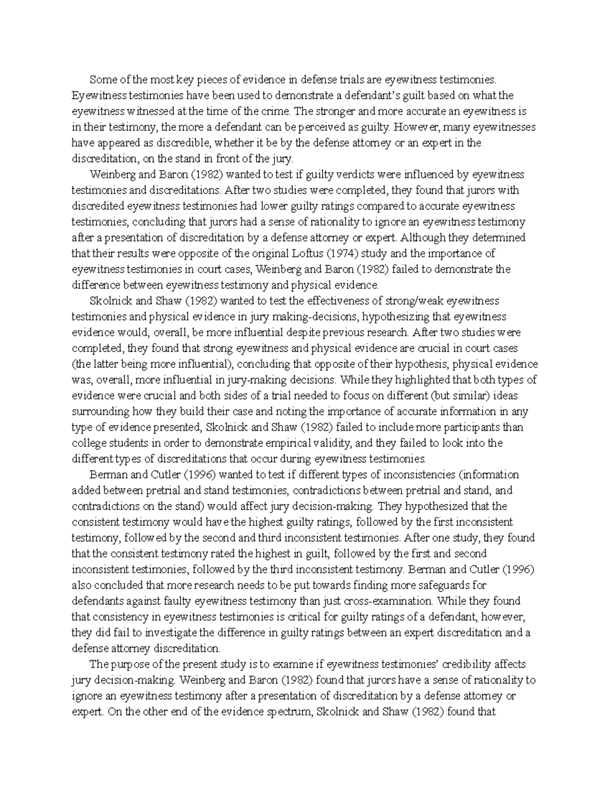 Introduction Example - Some of the most key pieces of evidence in ...
