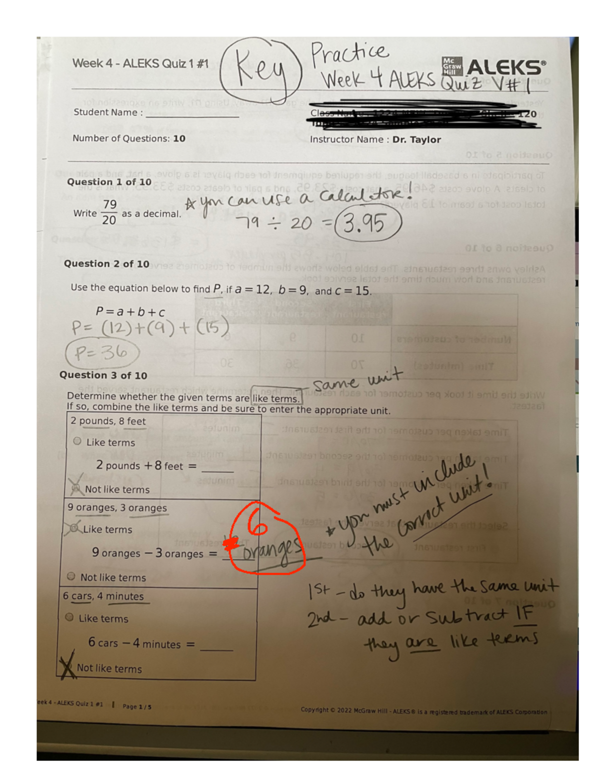Week 4 Aleks Quiz V1 Practice KEY Written Solutions MAT110 Studocu