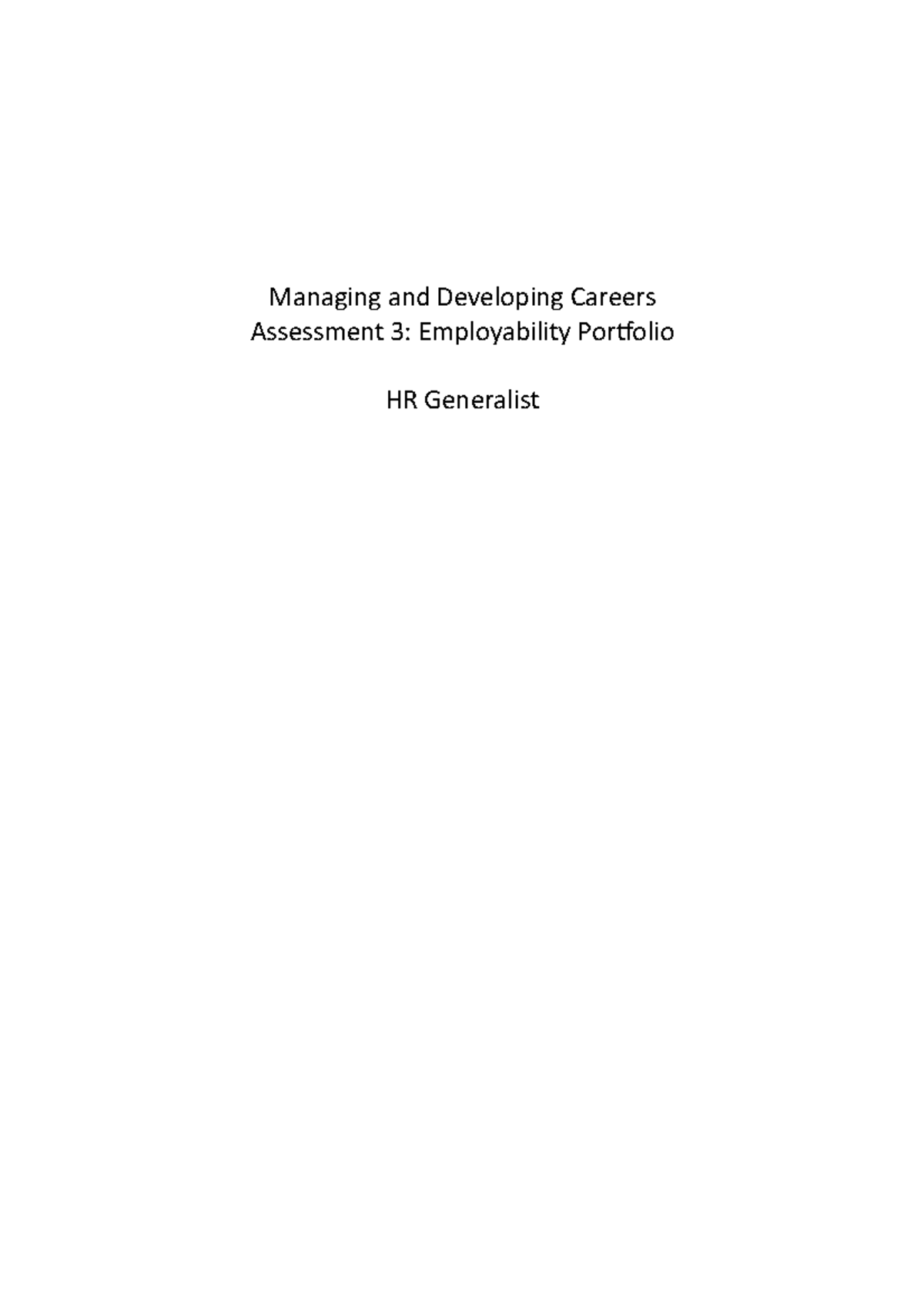 Managing and Developing Careers employability portfolio - 44/50 (HD ...