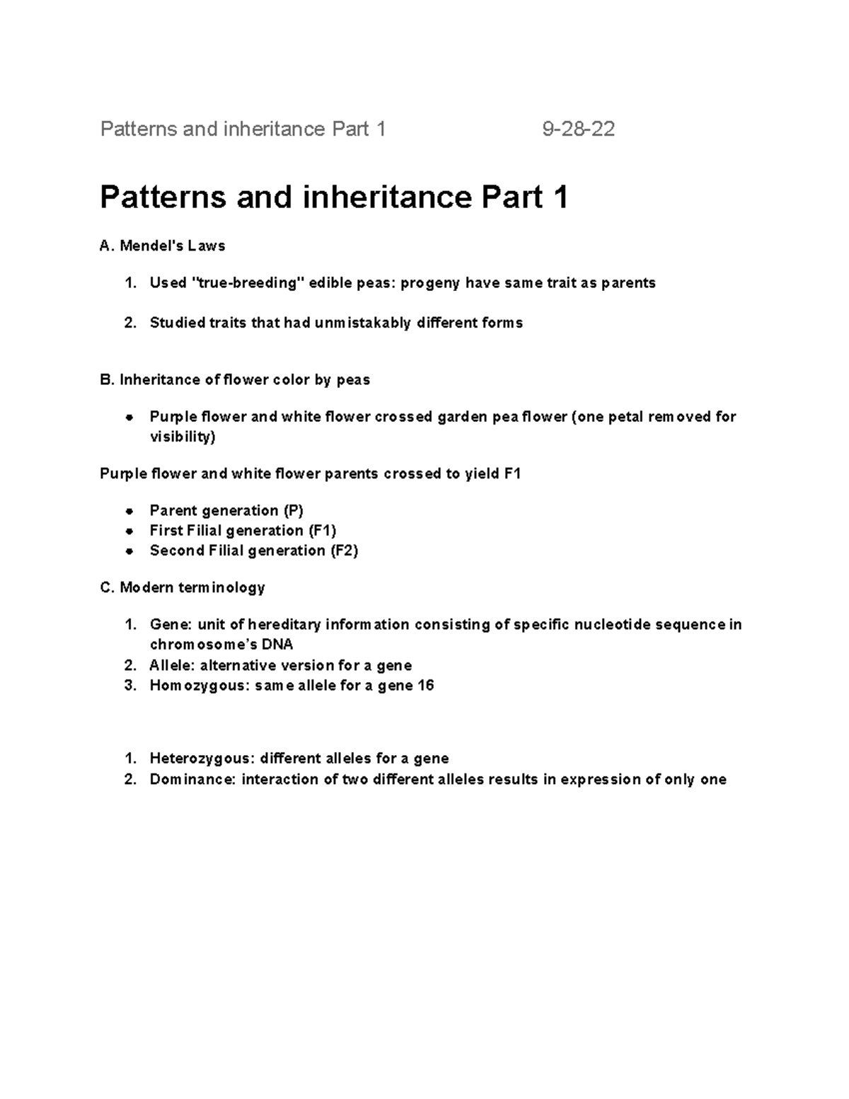 Patterns and inheritance 9-28-22 - Patterns and inheritance Part 1 9-28 ...