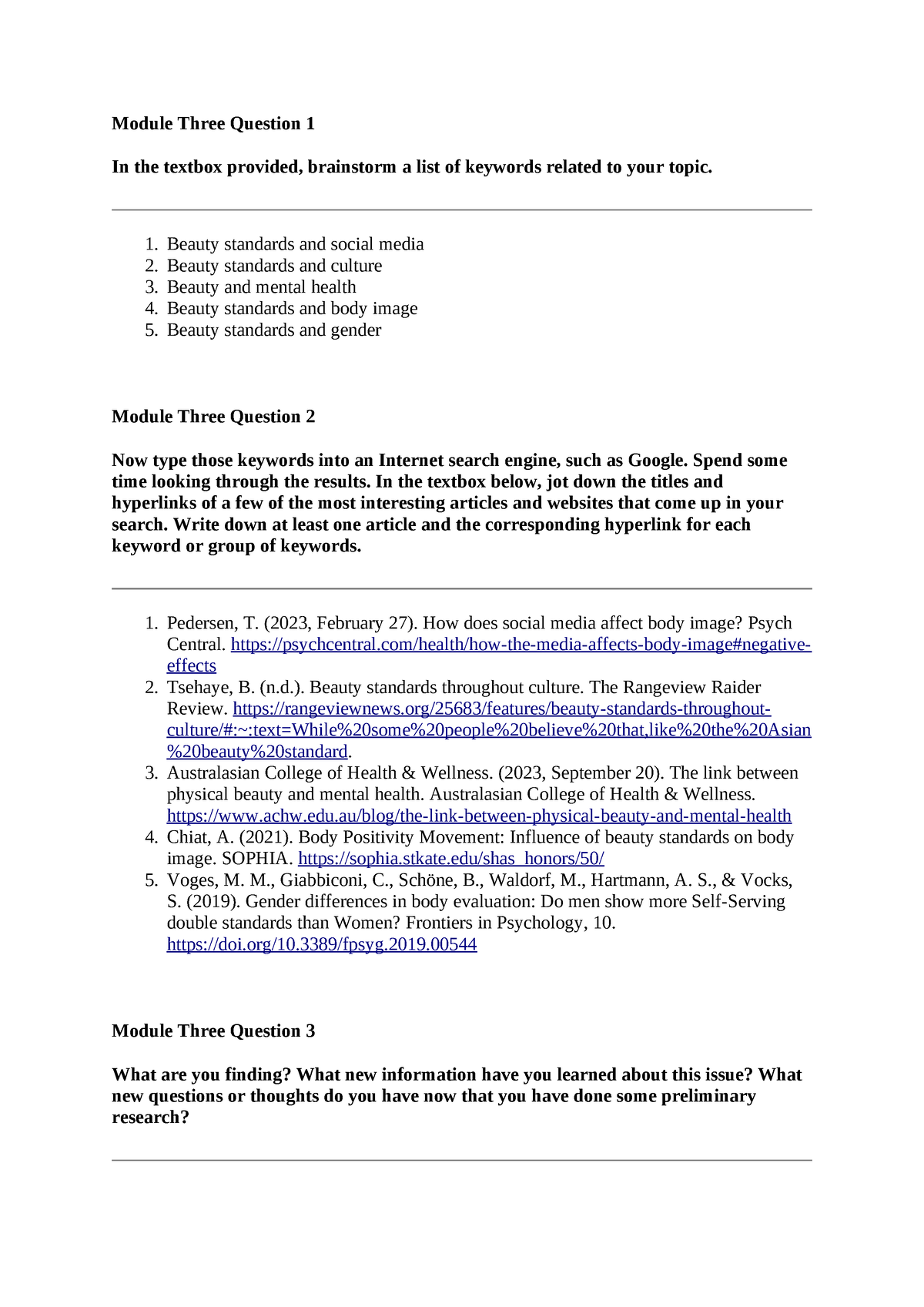 SCS 200 Module Three Short Responses - Module Three Question 1 In the ...