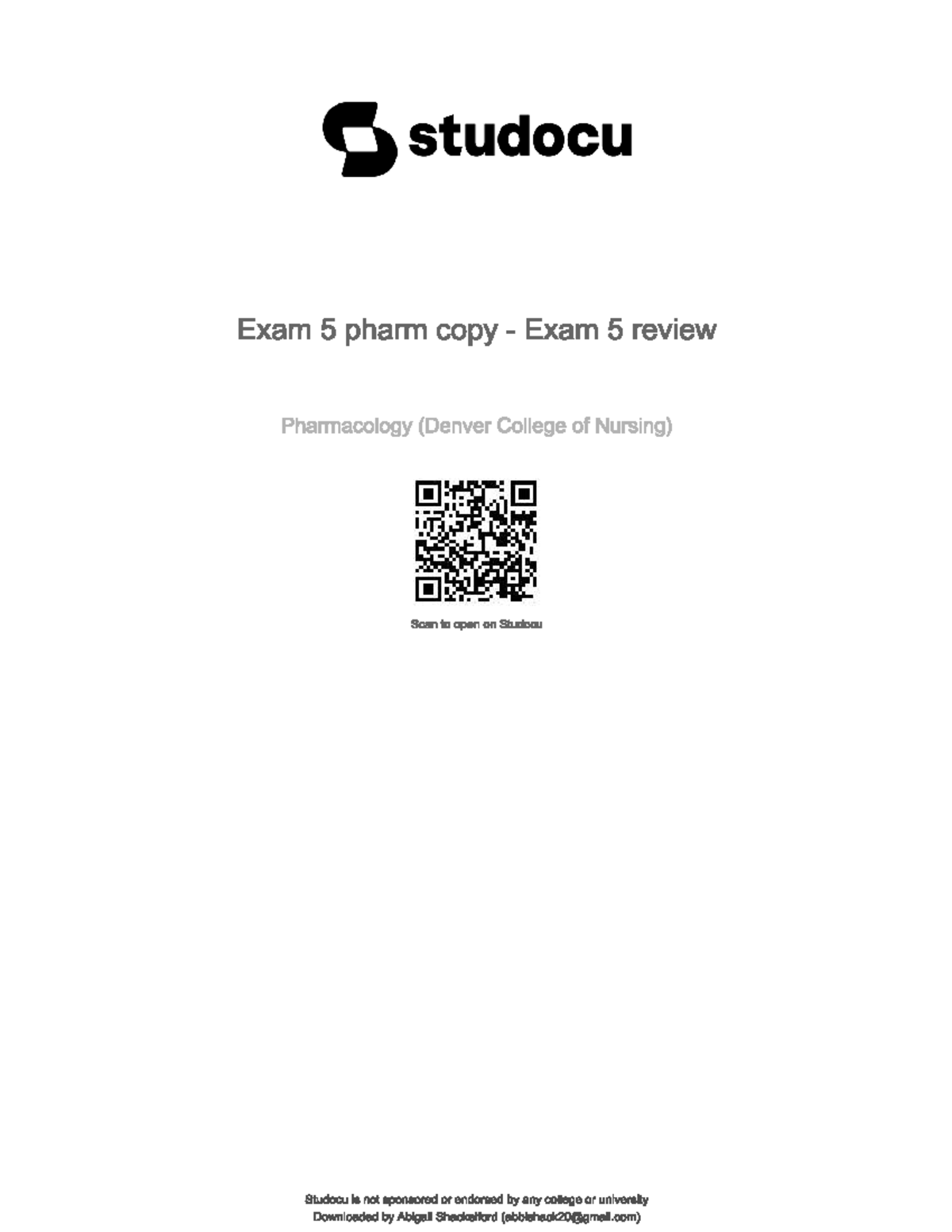 Pharm exam 5 - study guide - studocu Exam 5 pharm copy Exam 5 review ...