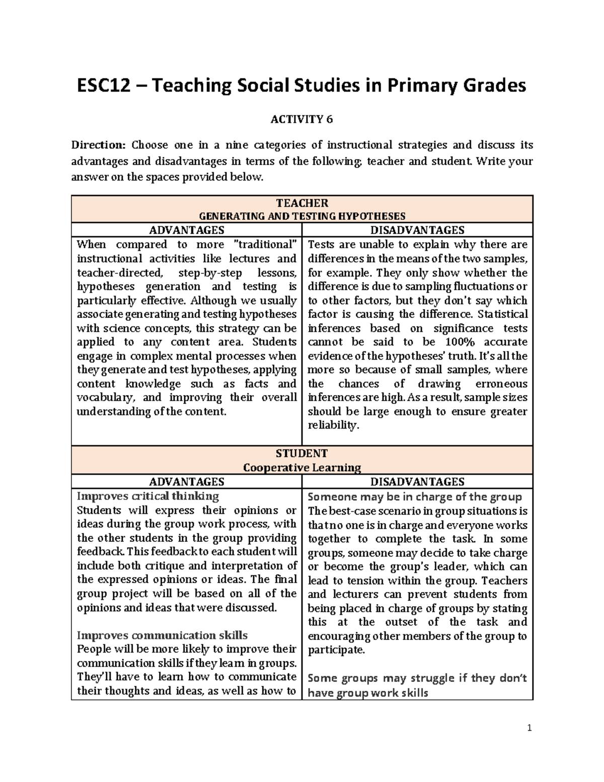 Teaching Social Studies In Primary Grades - Write Your Answer On The ...