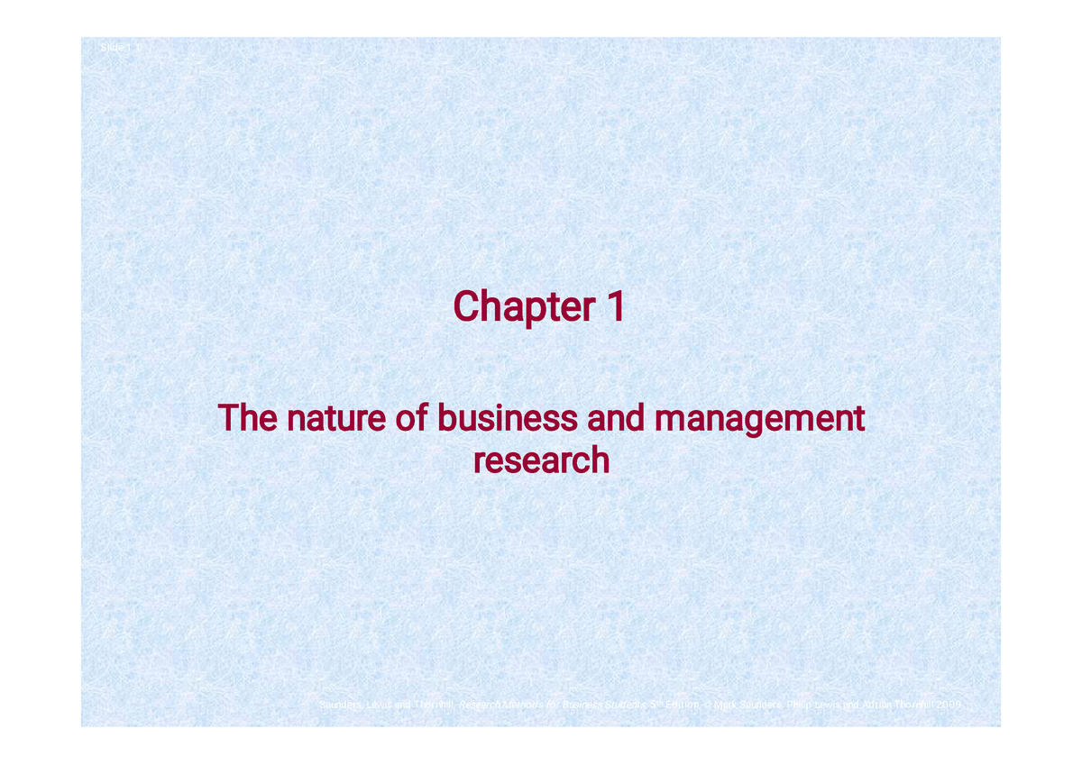 nature of business research study