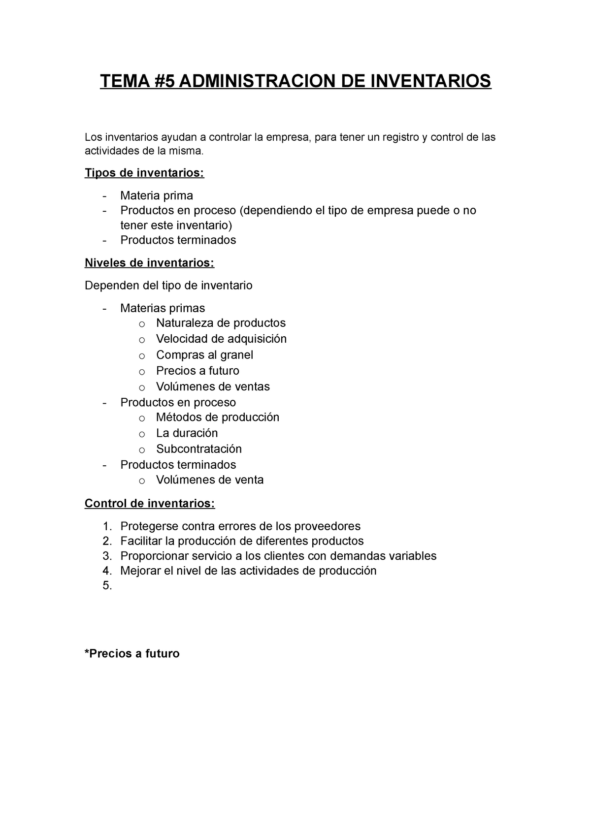 Tema 5 Administracion De Inventarios Tema 5 Administracion De Inventarios Los Inventarios 9039