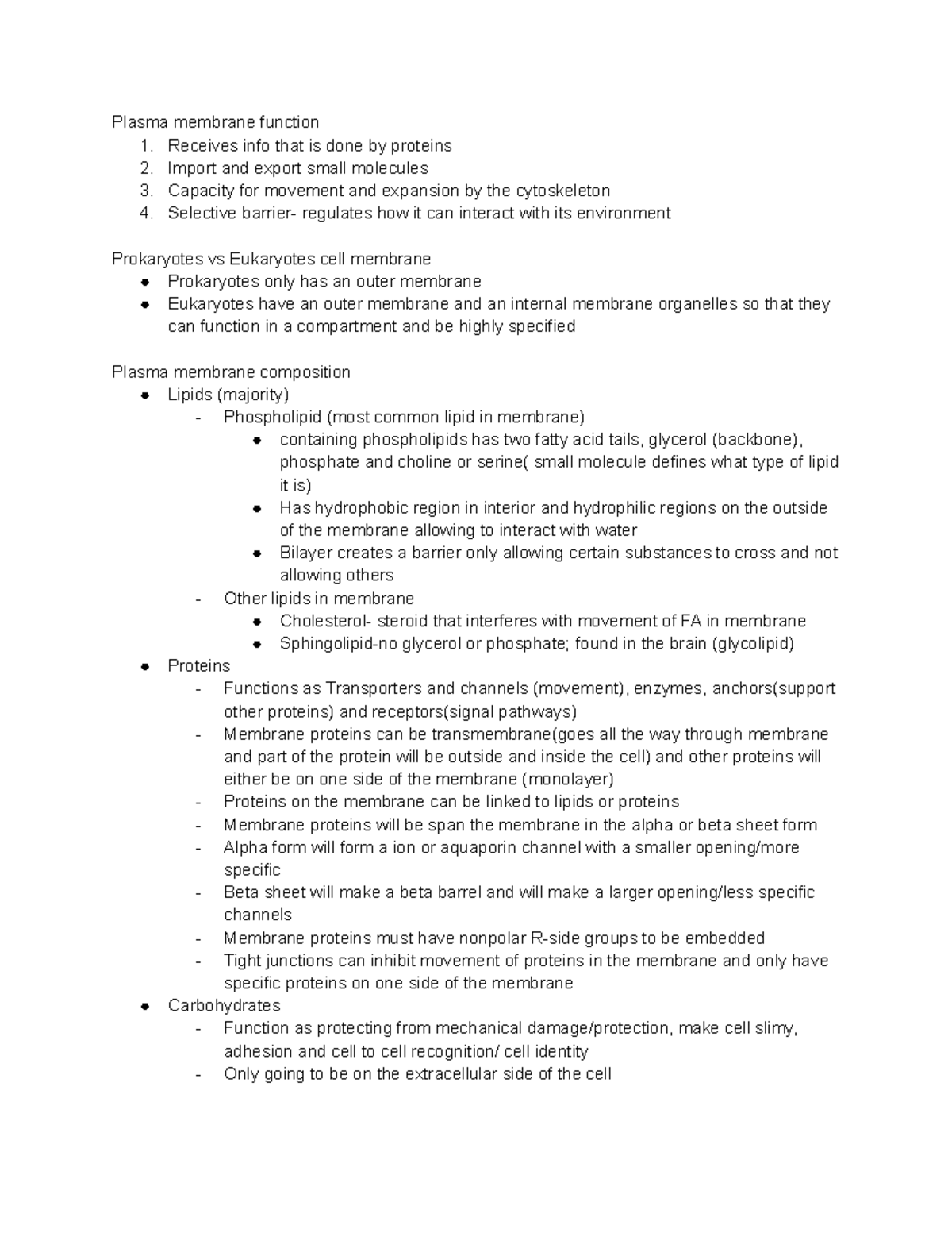 BIO 203 Exam #2 - Plasma membrane function 1. Receives info that is ...