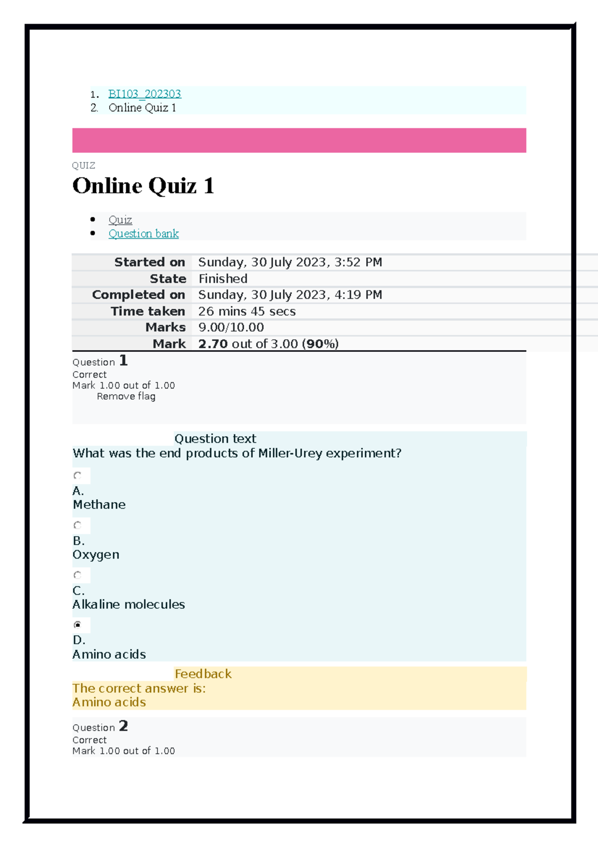 BI103 QUIZ 1 - Quiz - 1. BI103_ Online Quiz 1 QUIZ Online Quiz 1 Quiz ...