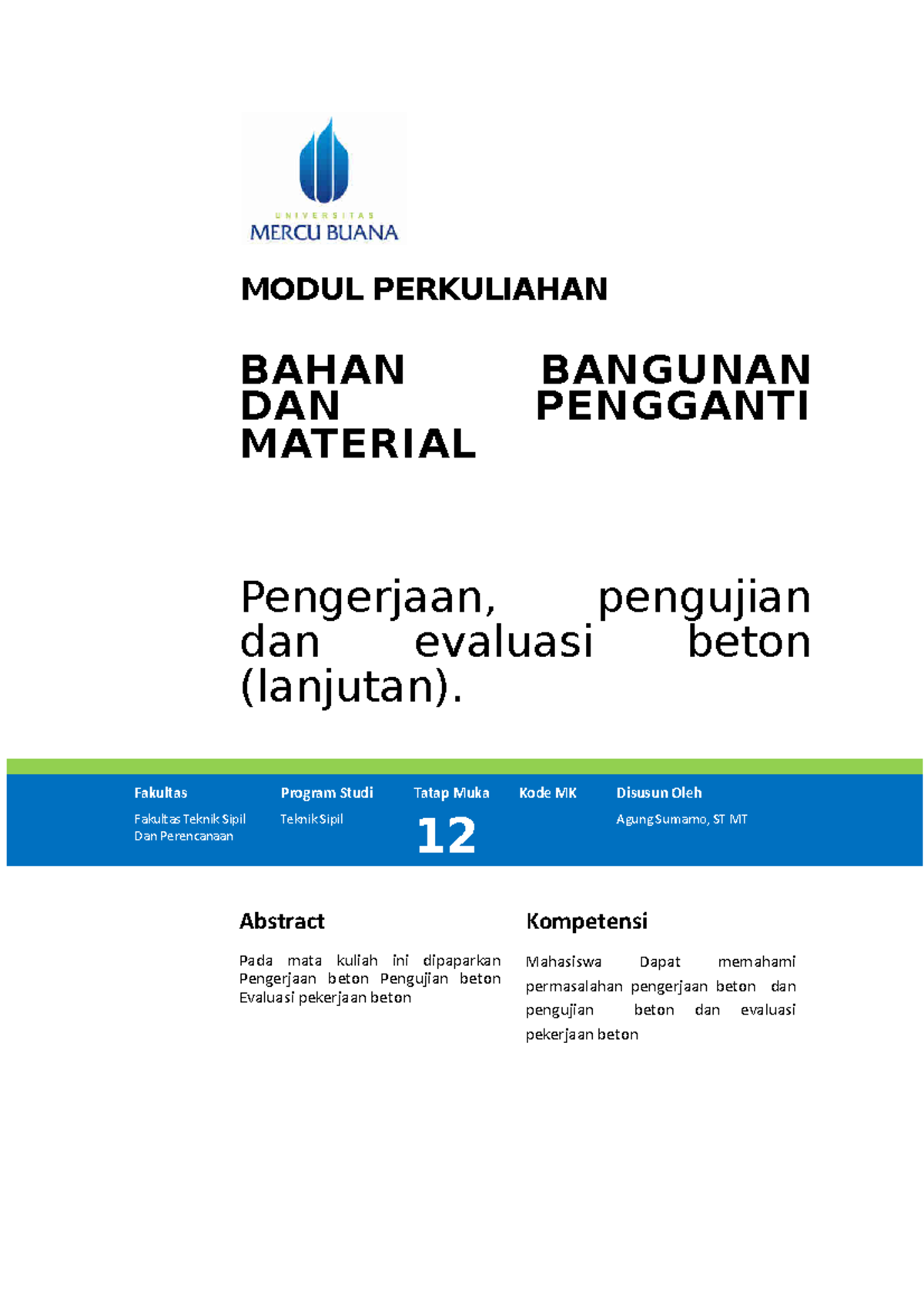 Bahan Bangunan-Pertemuan 12 - MODUL PERKULIAHAN BAHAN BANGUNAN DAN ...