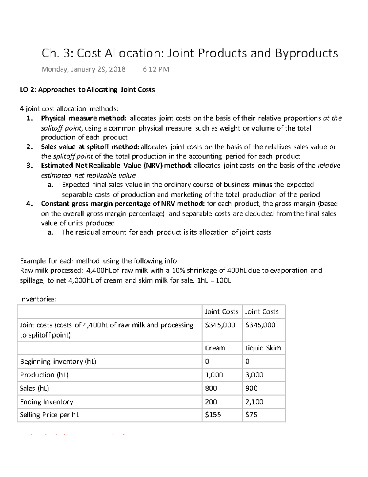 Ch.3 Cost Allocation Joint Products And Byproducts - LO 2: Approache S ...