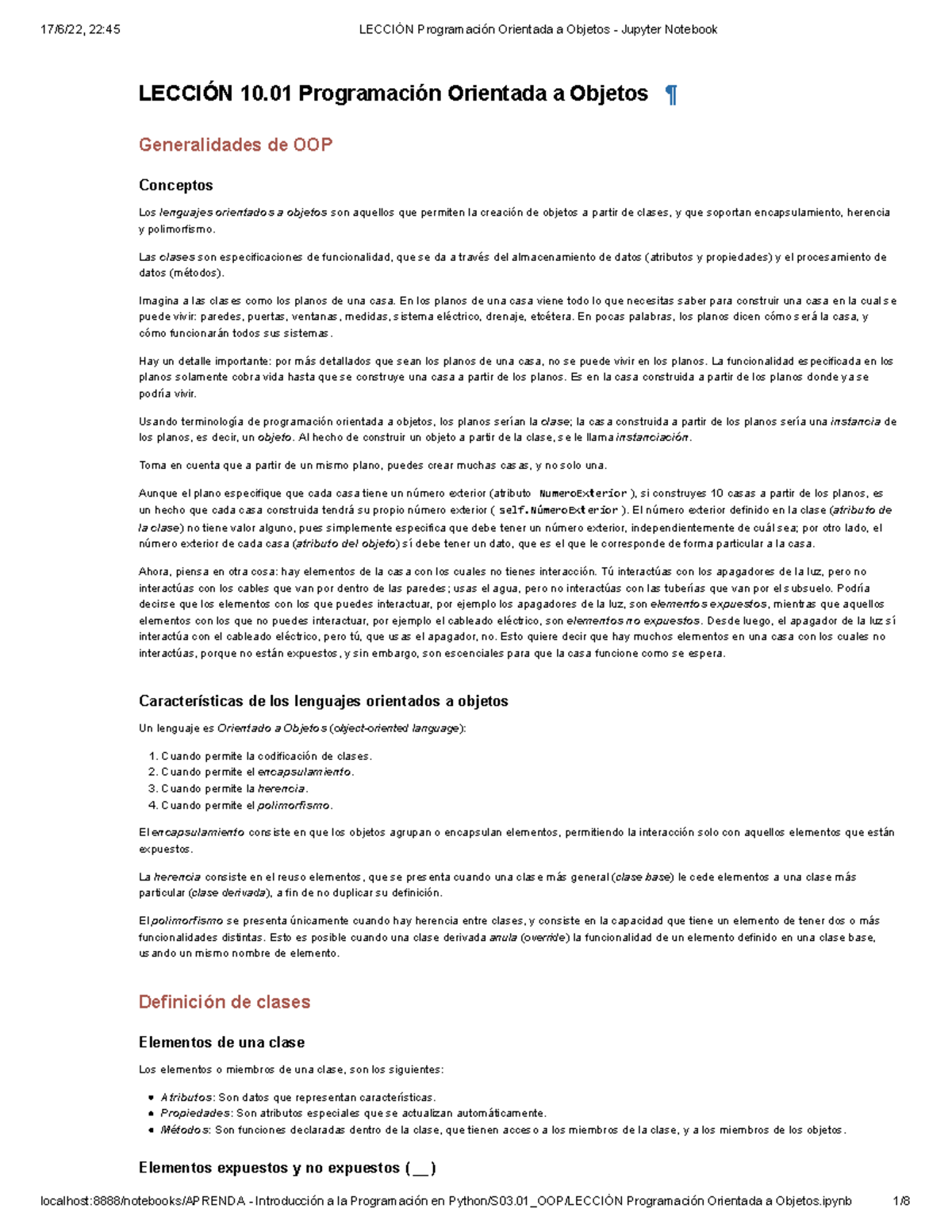 Lección Programación Orientada a Objetos - LECCIÓN 10 Programación ...