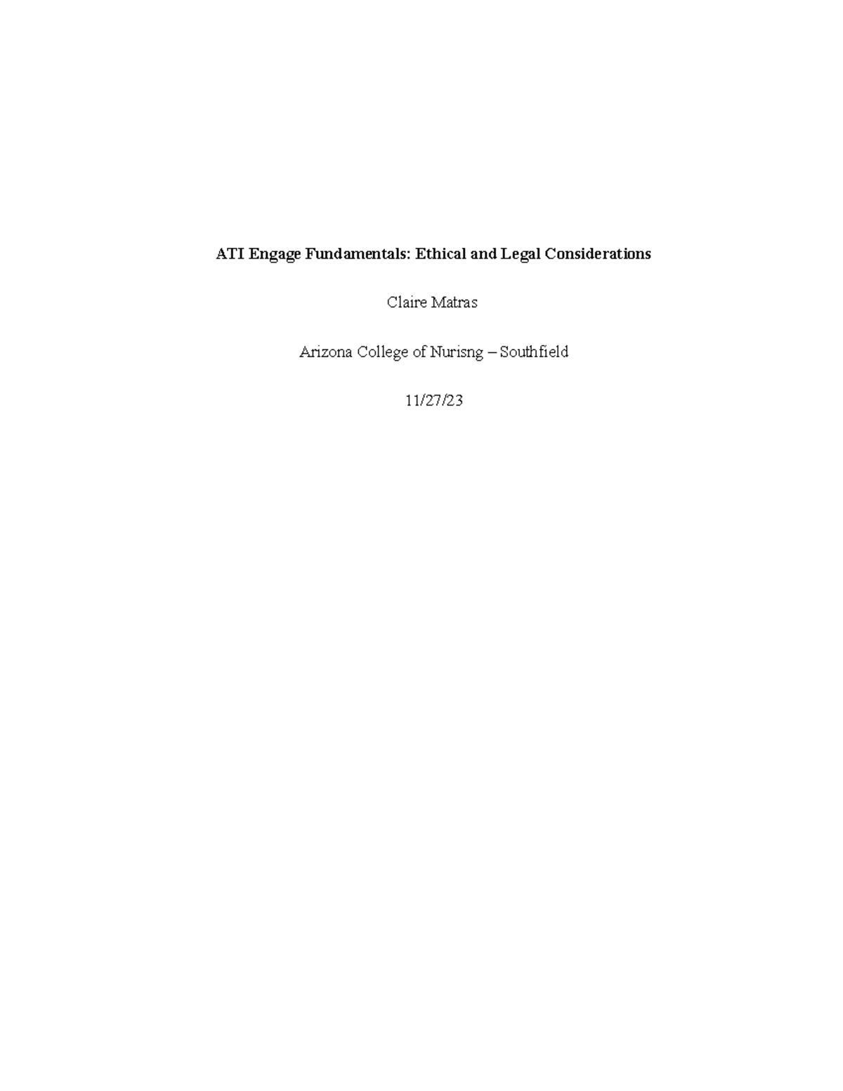 Ati Ethical And Legal Considerations - u46i9jz