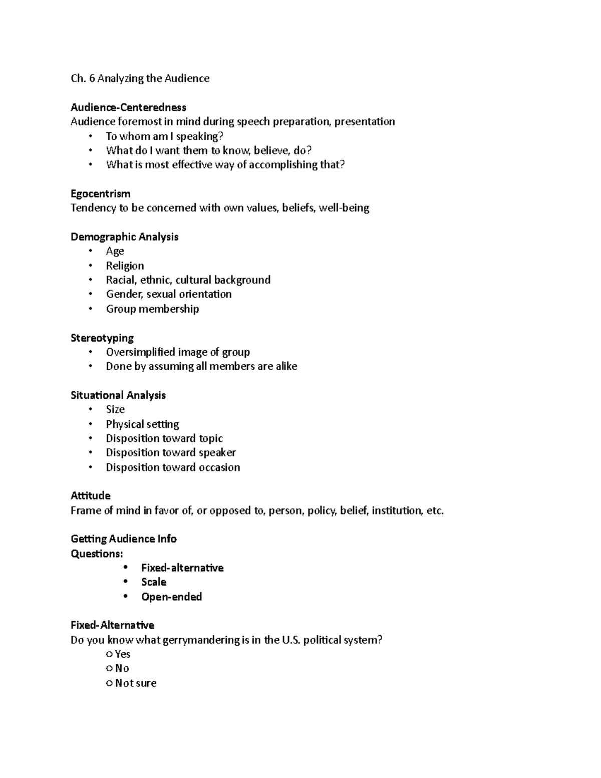 Ch. 6 (COMM 211) - Professor: Shawndee Fluker - Ch. 6 Analyzing the ...