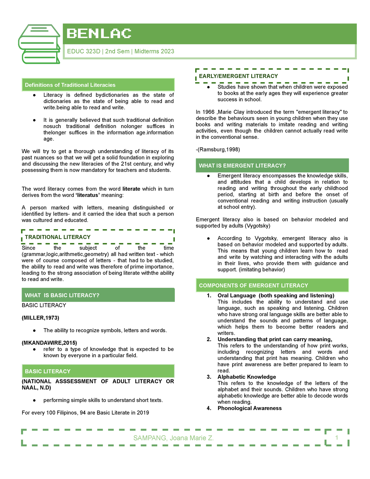 Benlac - BUILDING ENHANCING - BENLAC EDUC 323D | 2nd Sem | Midterms ...