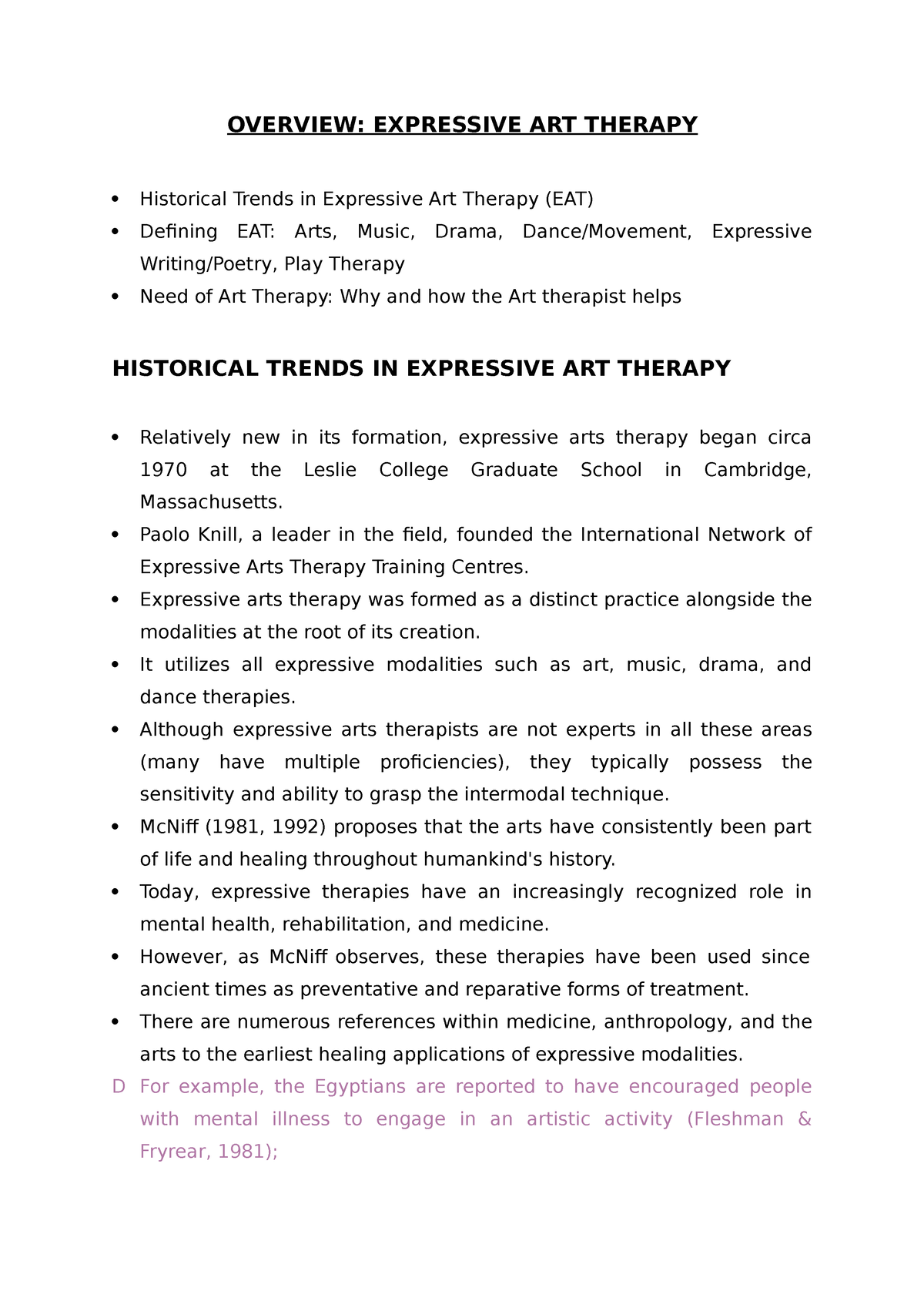 expressive arts therapy thesis pdf