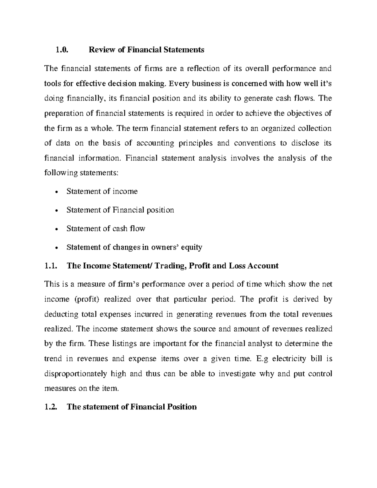 literature review of financial statement analysis pdf