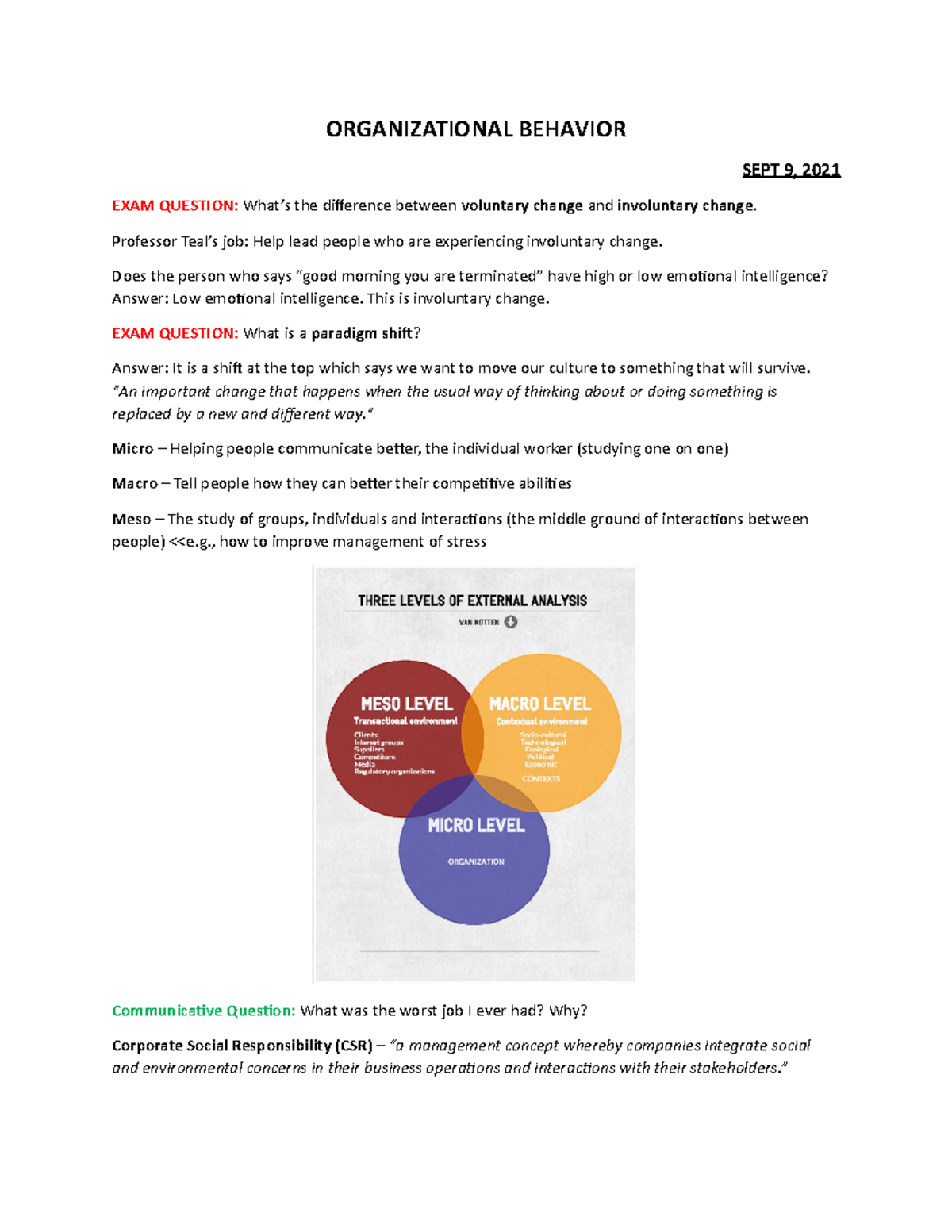 Lecture 1 Intro Organizational Behavior - 1Ba3 - McMaster - Studocu
