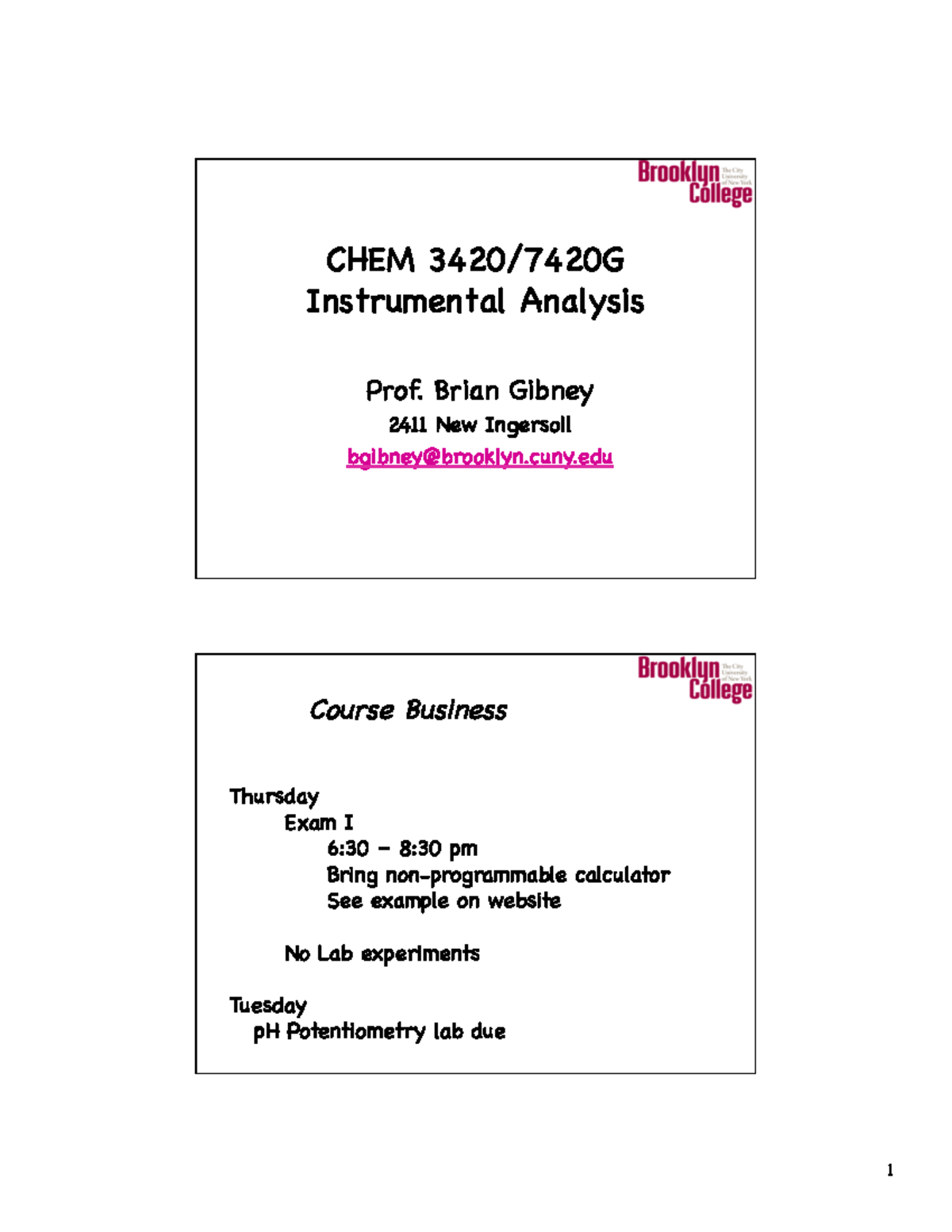 Instrumental Analysis Lecture 10 CHEM 3420/7420G Instrumental