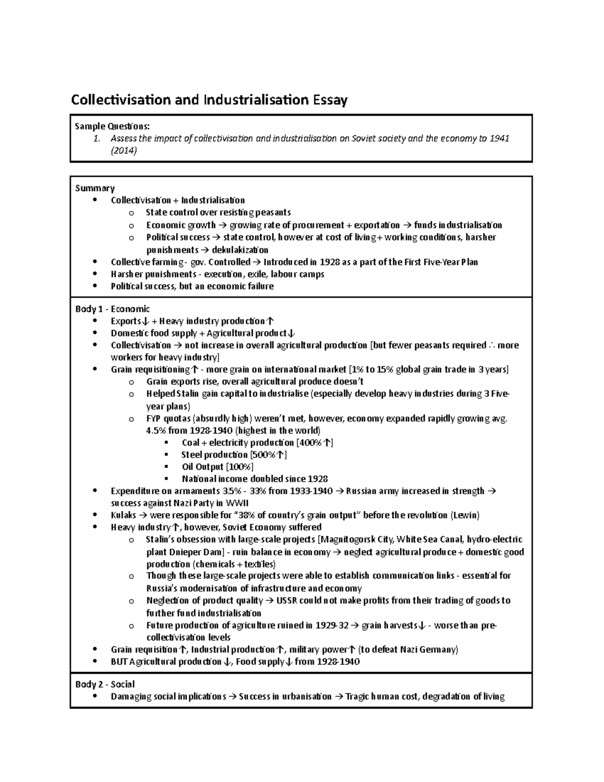 Collectivisation and Industrialisation Essay - Assess the impact of ...
