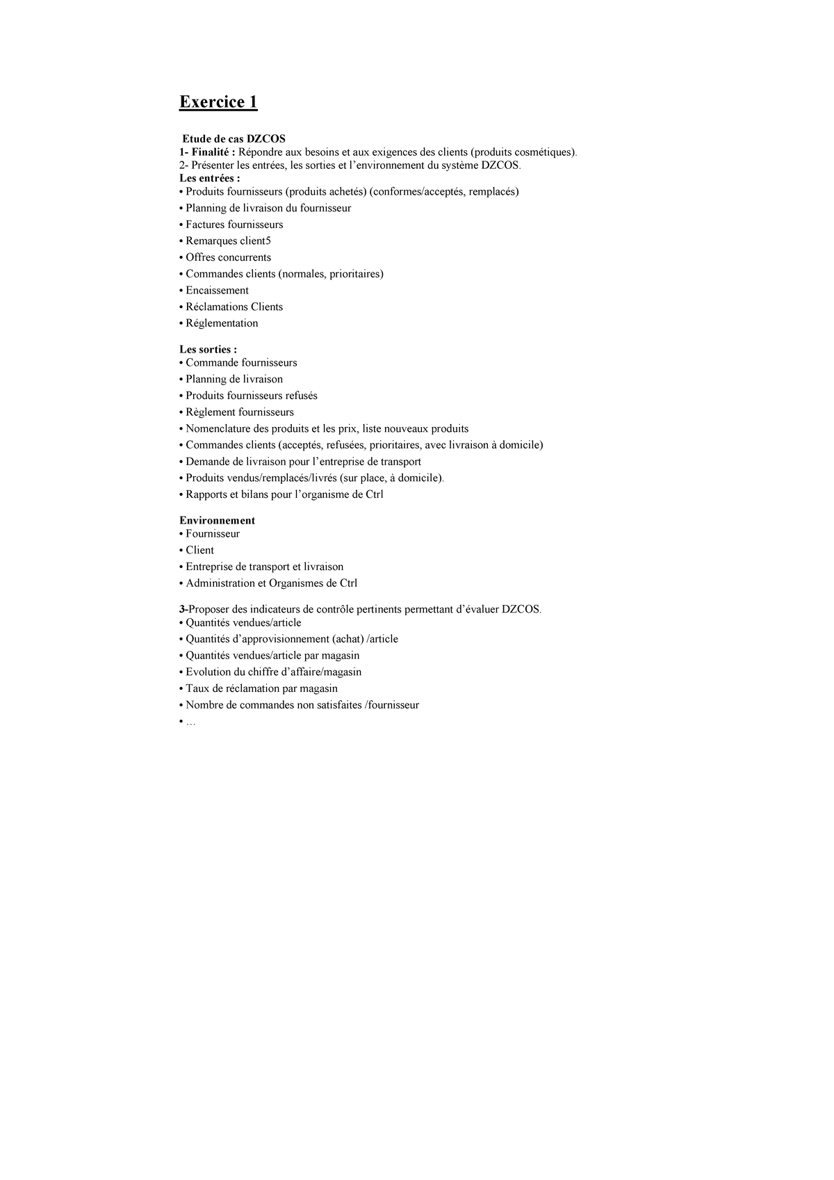 TD1 Corrigé - solution of exercises about system analysis - Exercice 1 ...