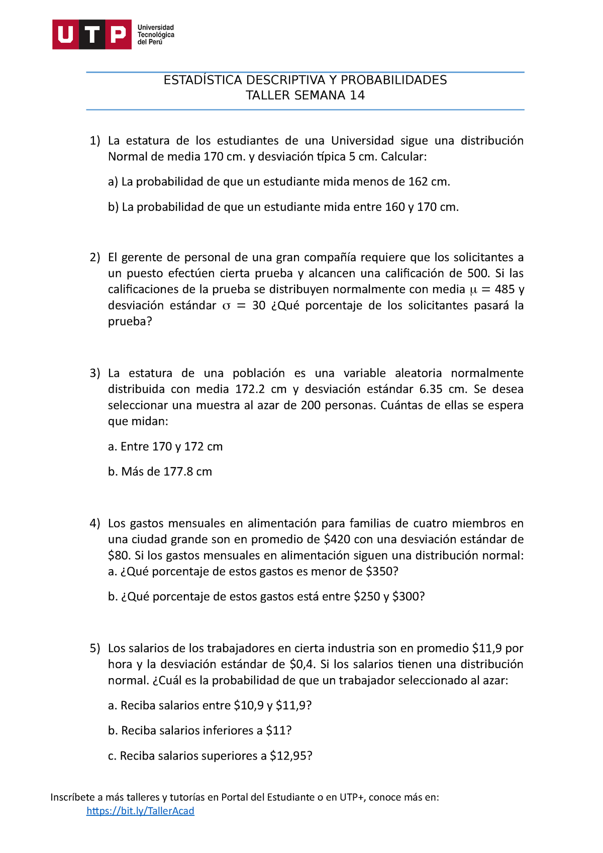 Semana 14 - Taller Estadística Descriptiva Y Probabilidades ...