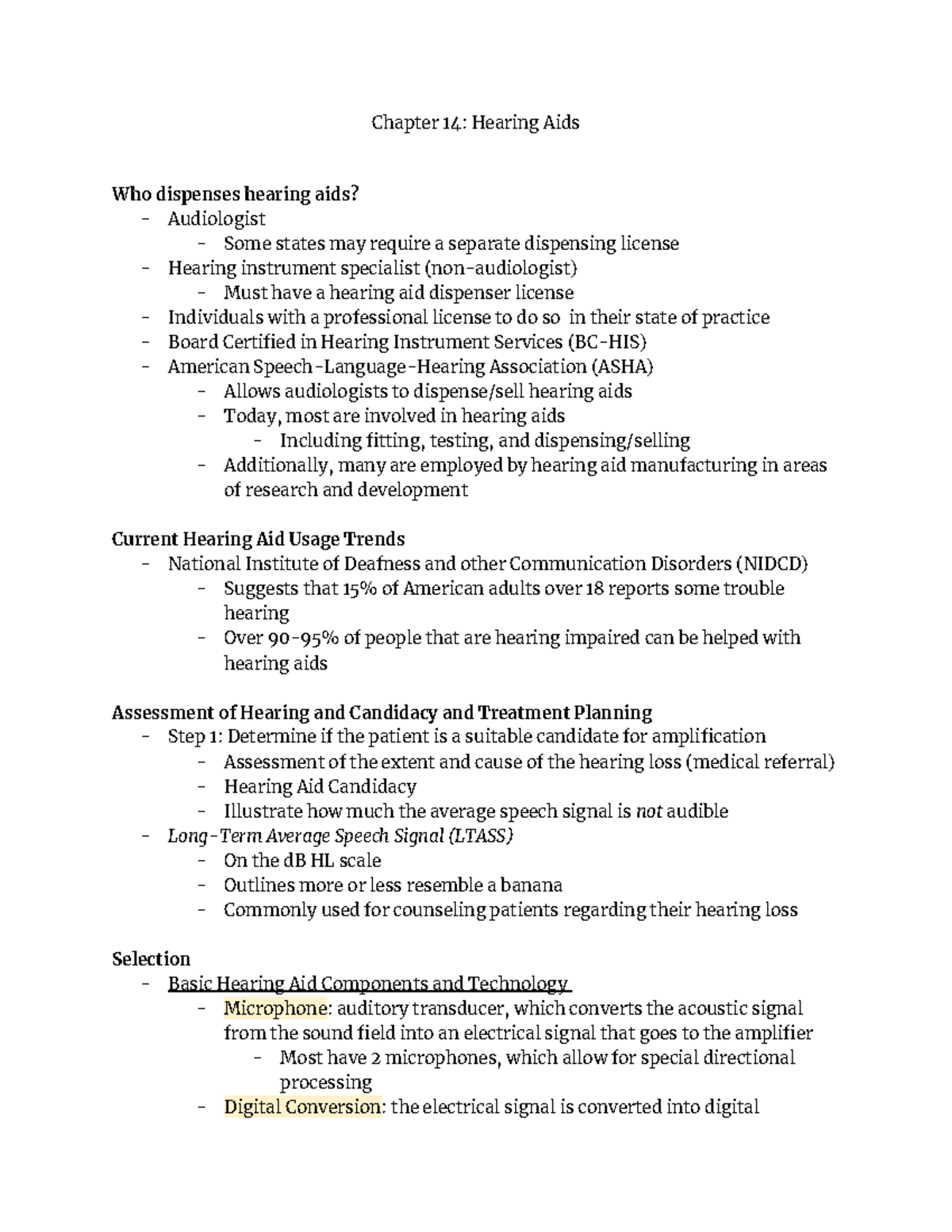 Chapter 14 15 Audiology Notes Chapter 14 Hearing Aids Who dispenses
