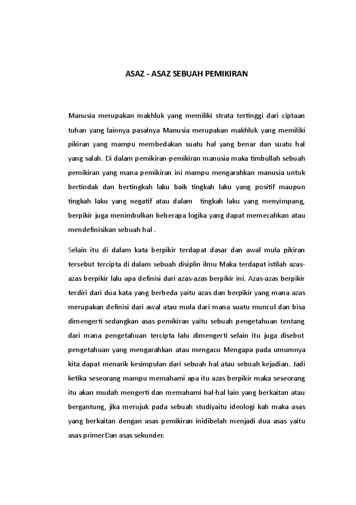 ASAZ - Manusia merupakan makhluk yang memiliki strata tertinggi dari ...