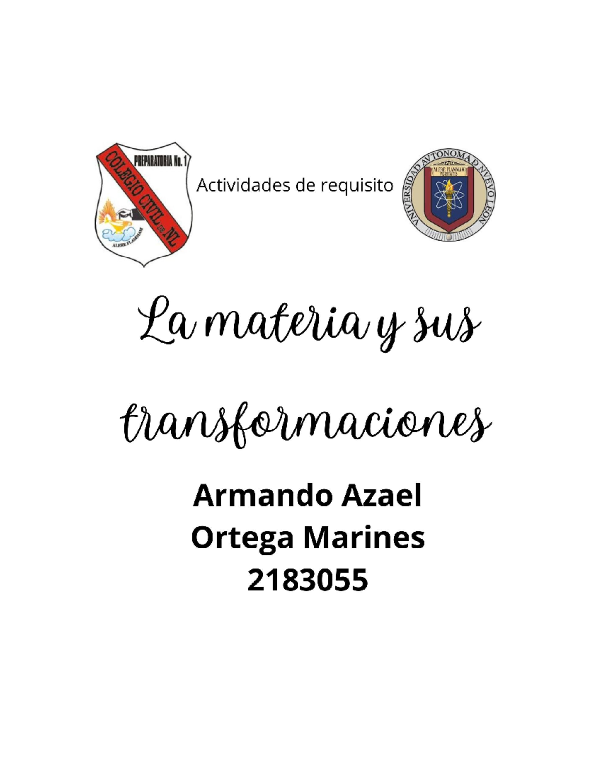AAOM ARE2 LMy T - La Materia Y Sus Transformaciones - Studocu