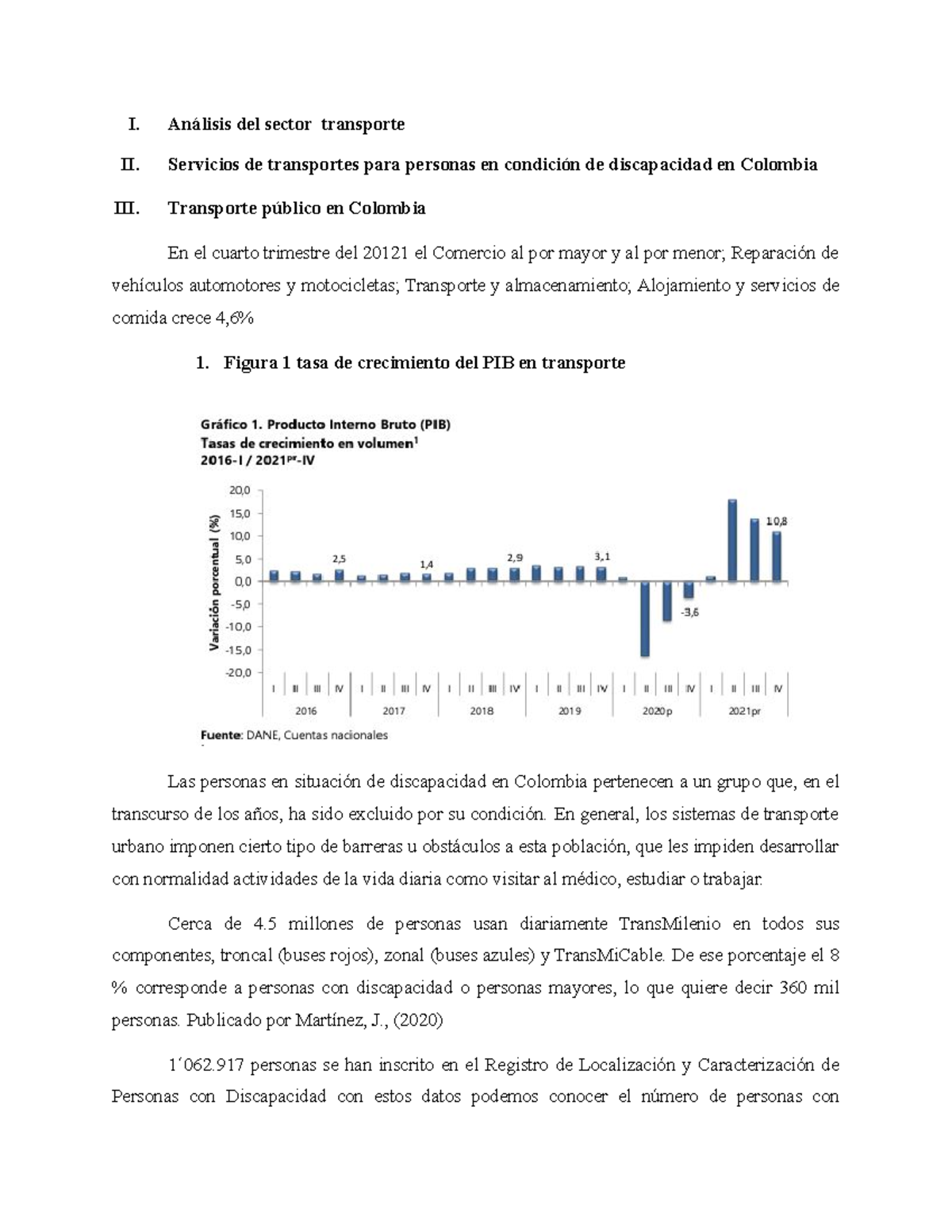 Análisis Del Sector Transporte - I. Análisis Del Sector Transporte II ...