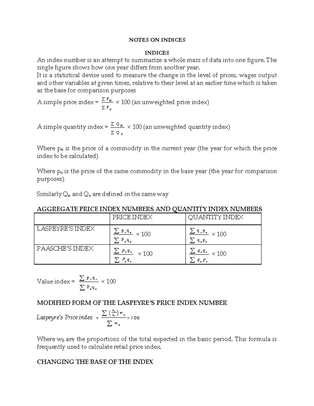 Notes ON Indices2 P.O. Box 342-01000 Thika Email: Info@mku.ac.ke Web ...