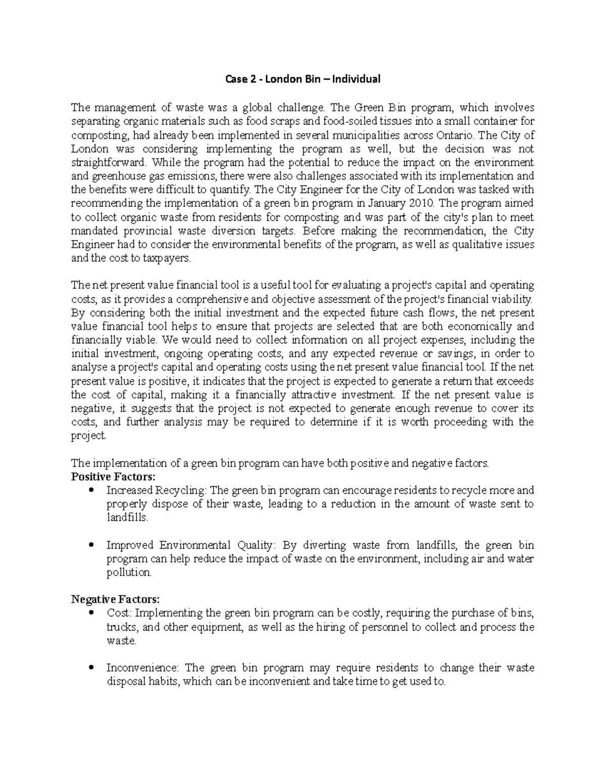 Case 2 London Bin 123 Case 2 London Bin Individual The