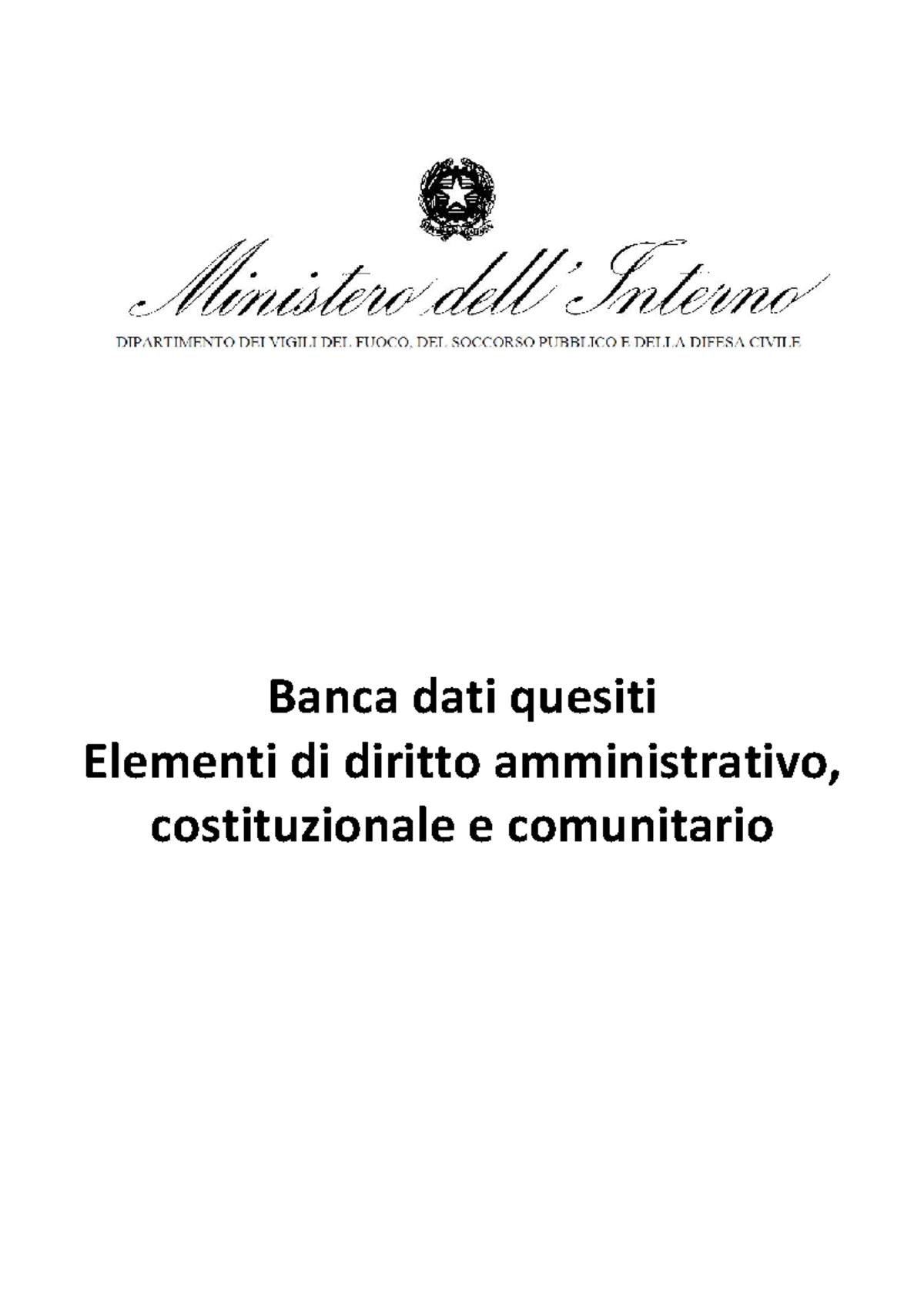 Diritto amministrativo 2 Banca dati quesiti