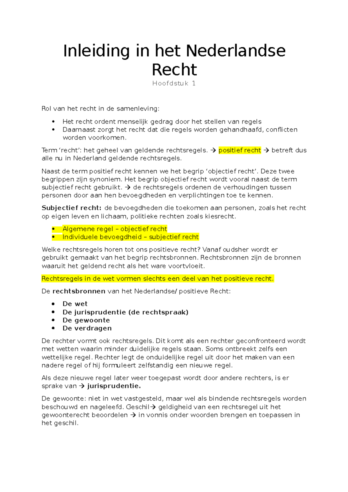 HBO rechten Inleiding in het Nederlands recht Inleiding in het Nederlandse Recht Hoofdstuk 1 HBO rechten Inleiding in het Nederlands recht Inleiding in het Nederlandse Recht Hoofdstuk 1