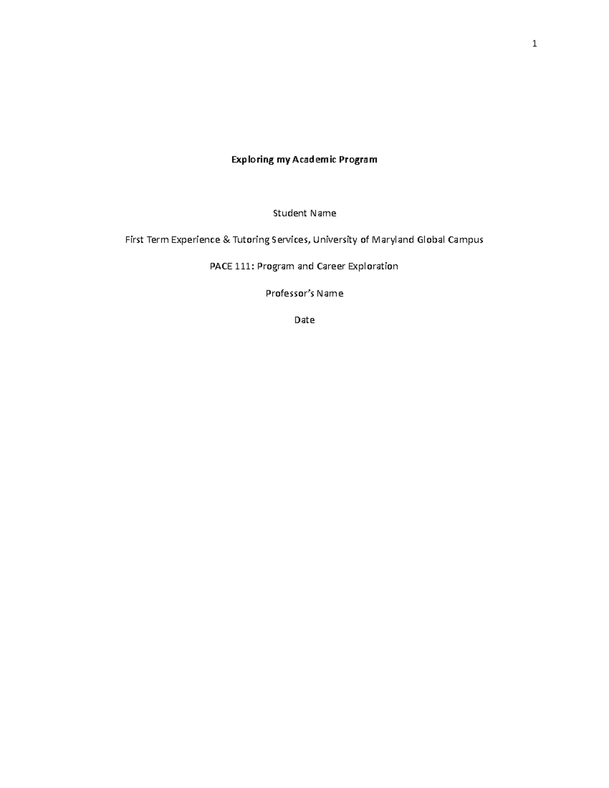 Unit 4 Assignment Template - 1 Exploring my Academic Program Student ...