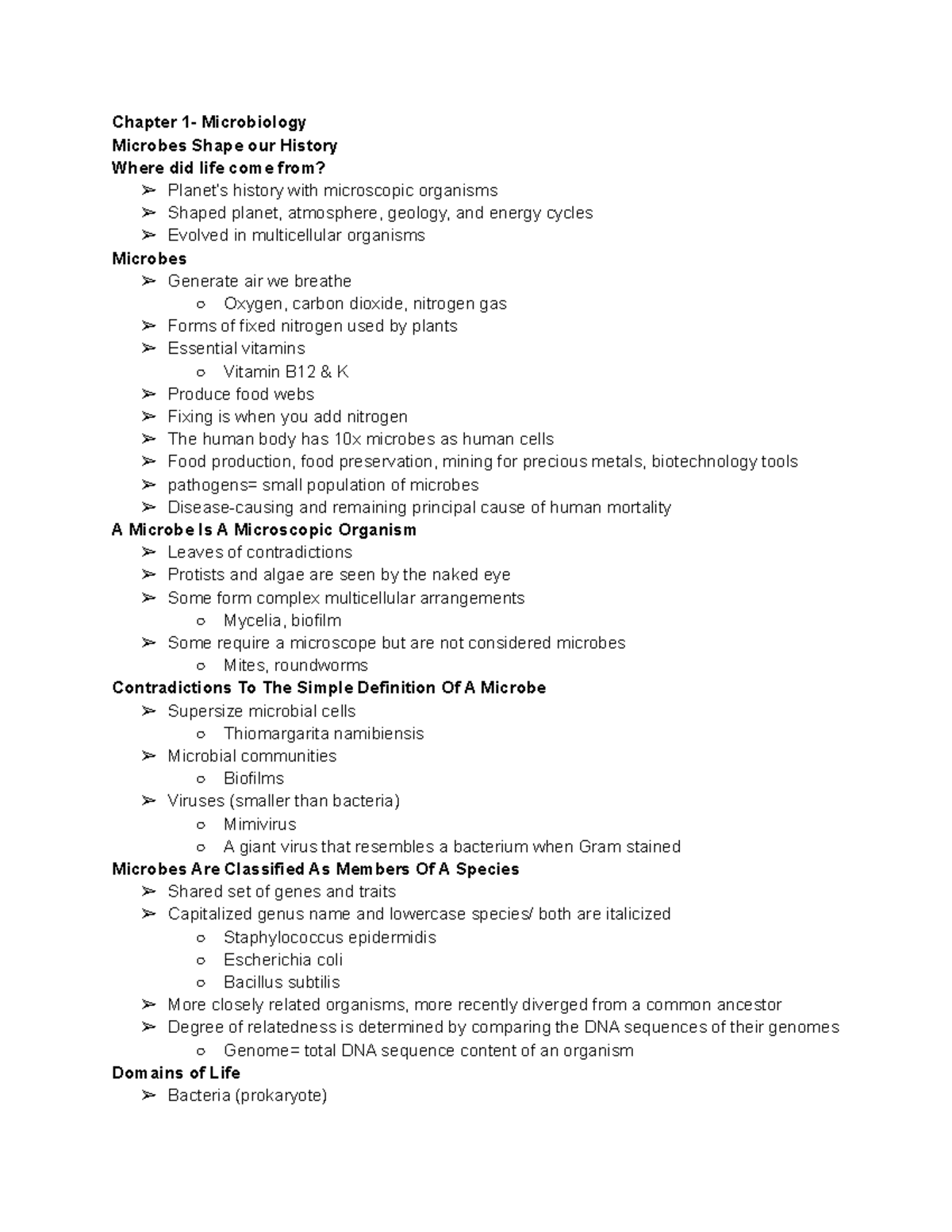 Chapter 1 Microbiology - Chapter 1- Microbiology Microbes Shape Our ...