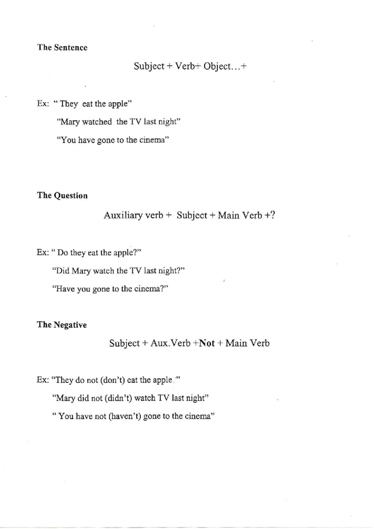 The Sentence slide Inglese Studocu