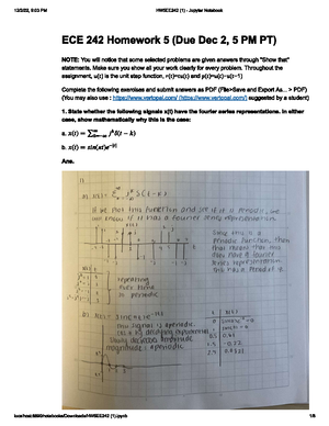EE 242 HW 2 - 242 hw 2 - ECE 242 Homework 2 (Due Oct 26, 5 PM PT) For t ...