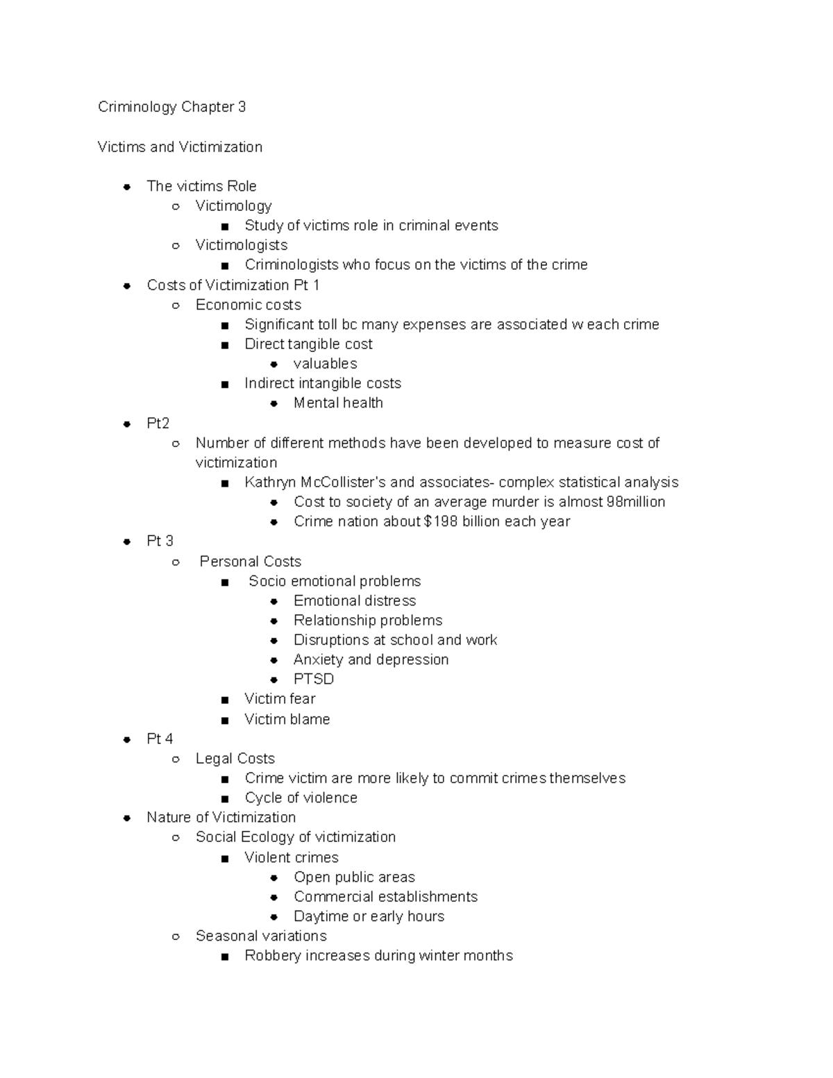 Criminology Chapter 3 - Lecture Notes 3 - Criminology Chapter 3 Victims ...