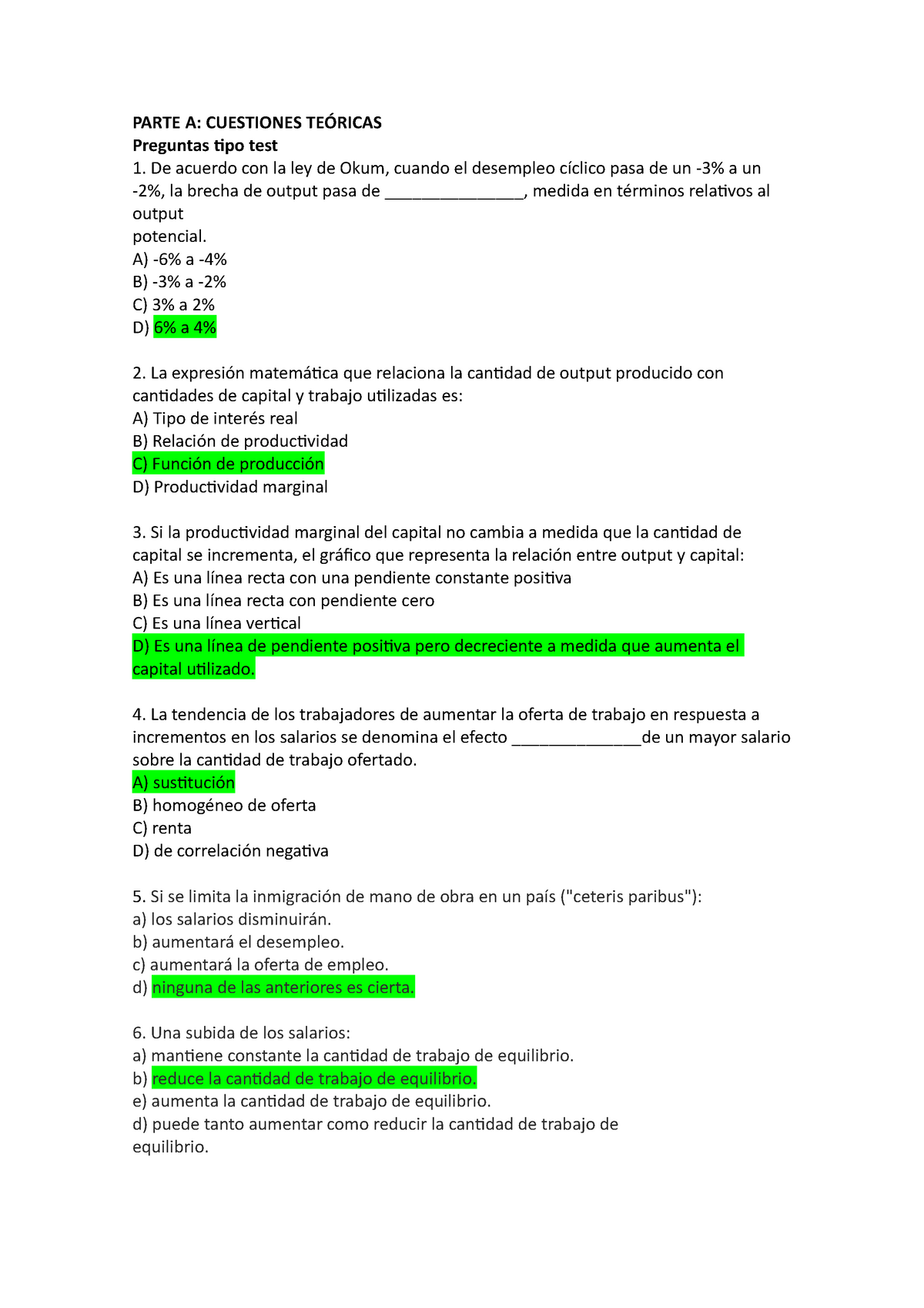 Ejercicios De Macroeconomia Tema 3 Hechos - PARTE A: CUESTIONES ...