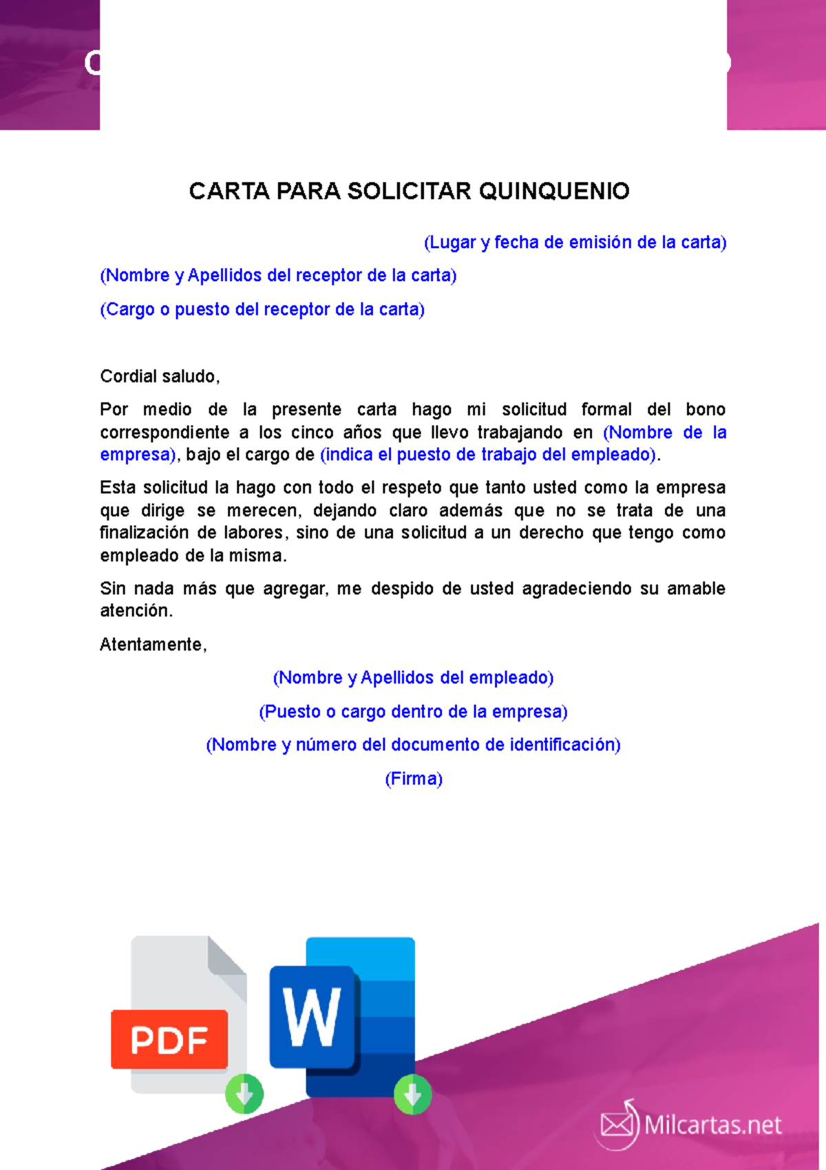 Carta para solicitar quinquenio - CARTA PARA SOLICITAR QUINQUENIO CARTA ...