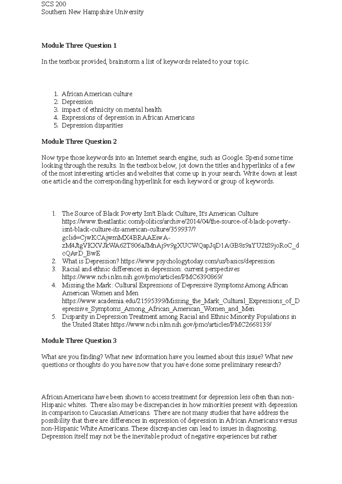Scs 200 Module 3 Short Responses - Southern New Hampshire University ...